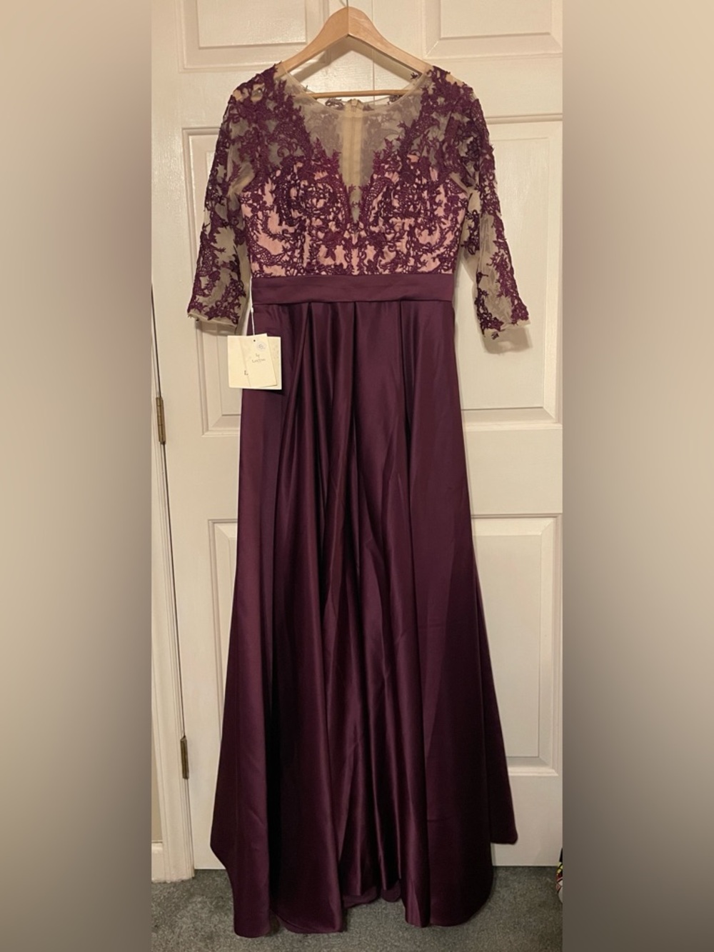 LanTing Elegant Plum Lace  Evening Gown new size 8 mother of the bride formal